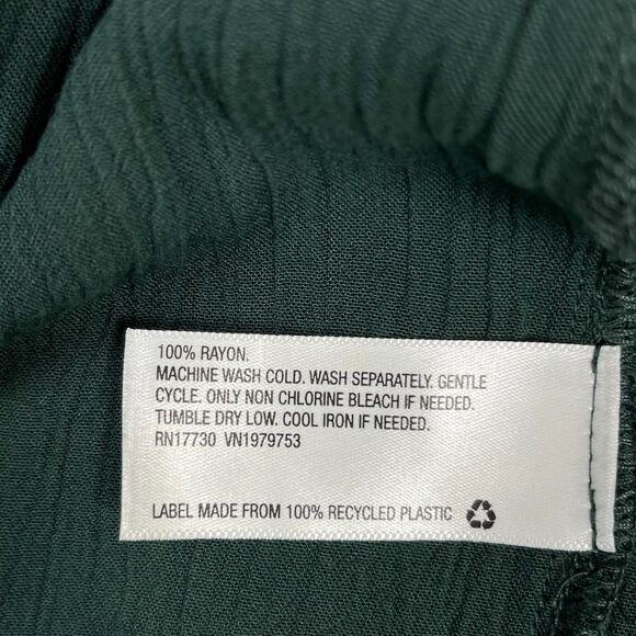 Knox Rose Women's Dress XS Green Tie Neck Tiered 3/4 Sleeve Boho Knee Length - Picture 11 of 11